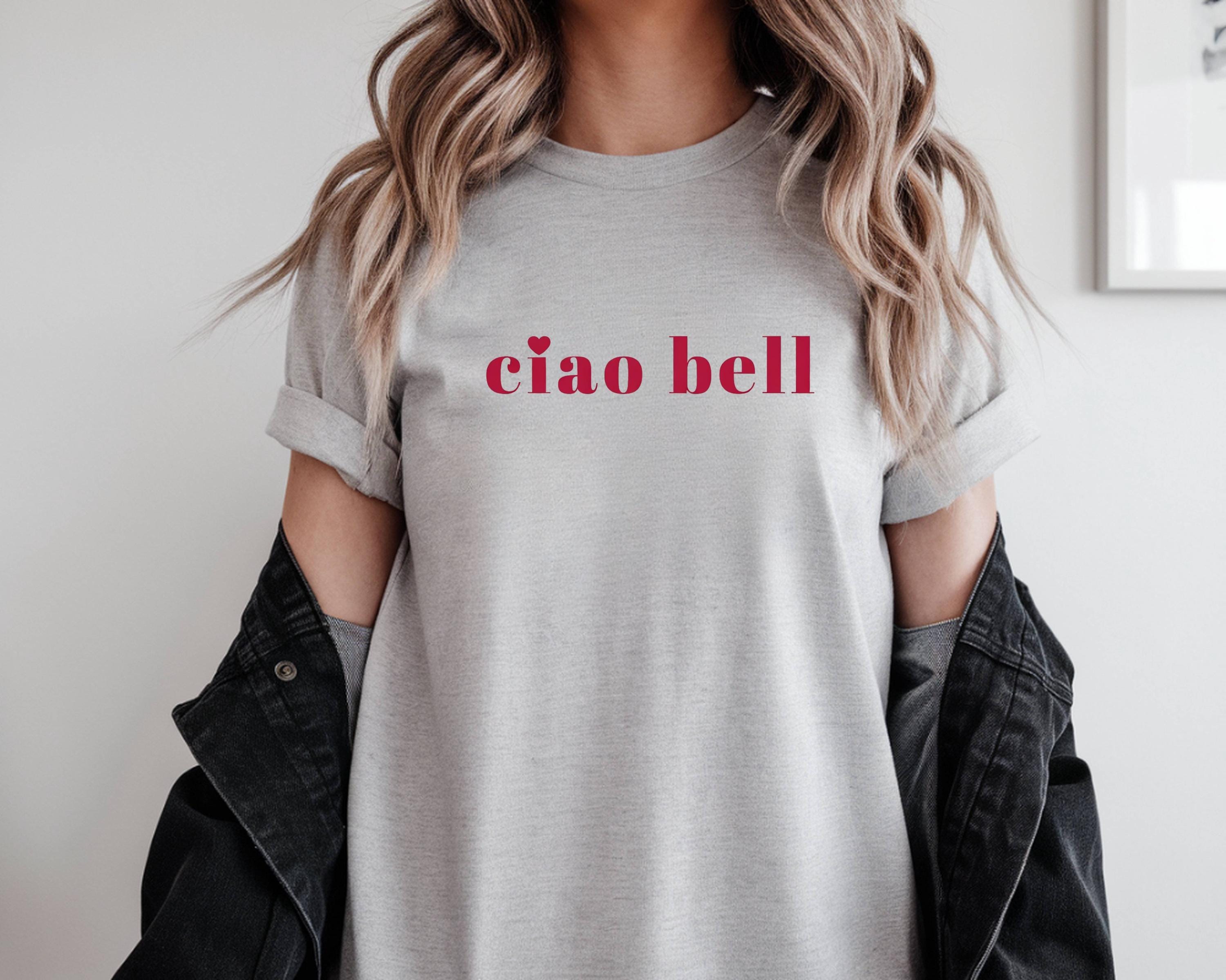 Ciao Bell Text T-Shirt, Italian Quote Minimalist Unisex Tee