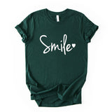 Smile Script Tee, Minimalist Typography Shirt, Unisex Graphic Top