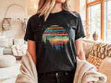 Vintage Sunset Mountain T-Shirt: Nature Hiking Outdoorsy Tee