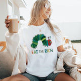 Eat The Rich Caterpillar Tee: Funny Anti-Capitalism Political Shirt