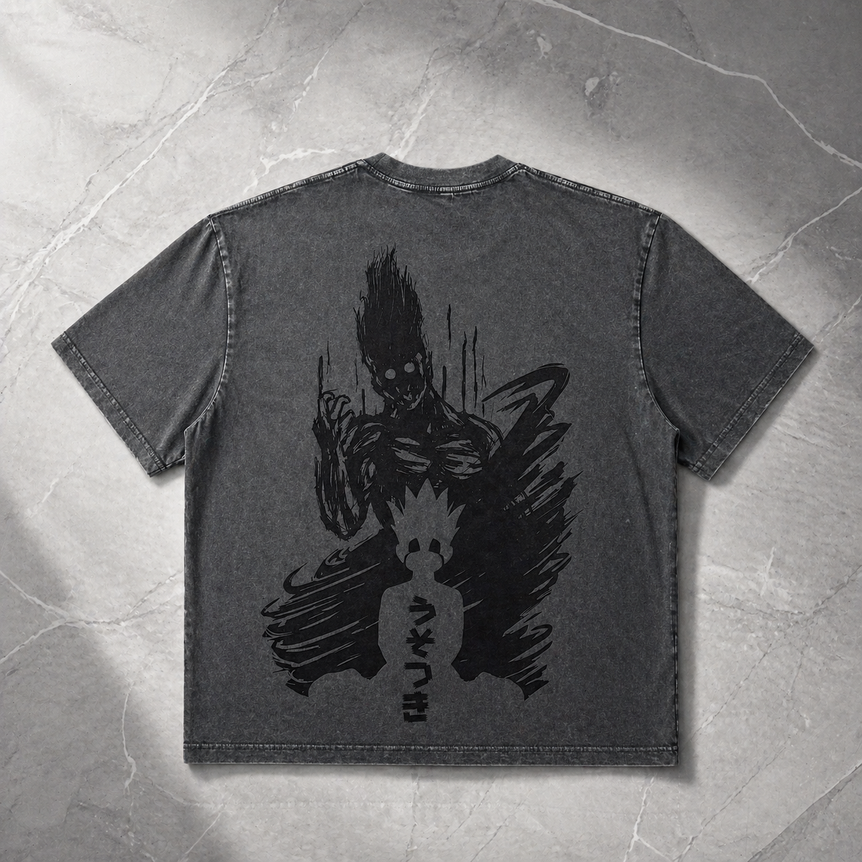 Gon Berserk Transformation T-Shirt – Dark Anime Streetwear Washed Black Tee