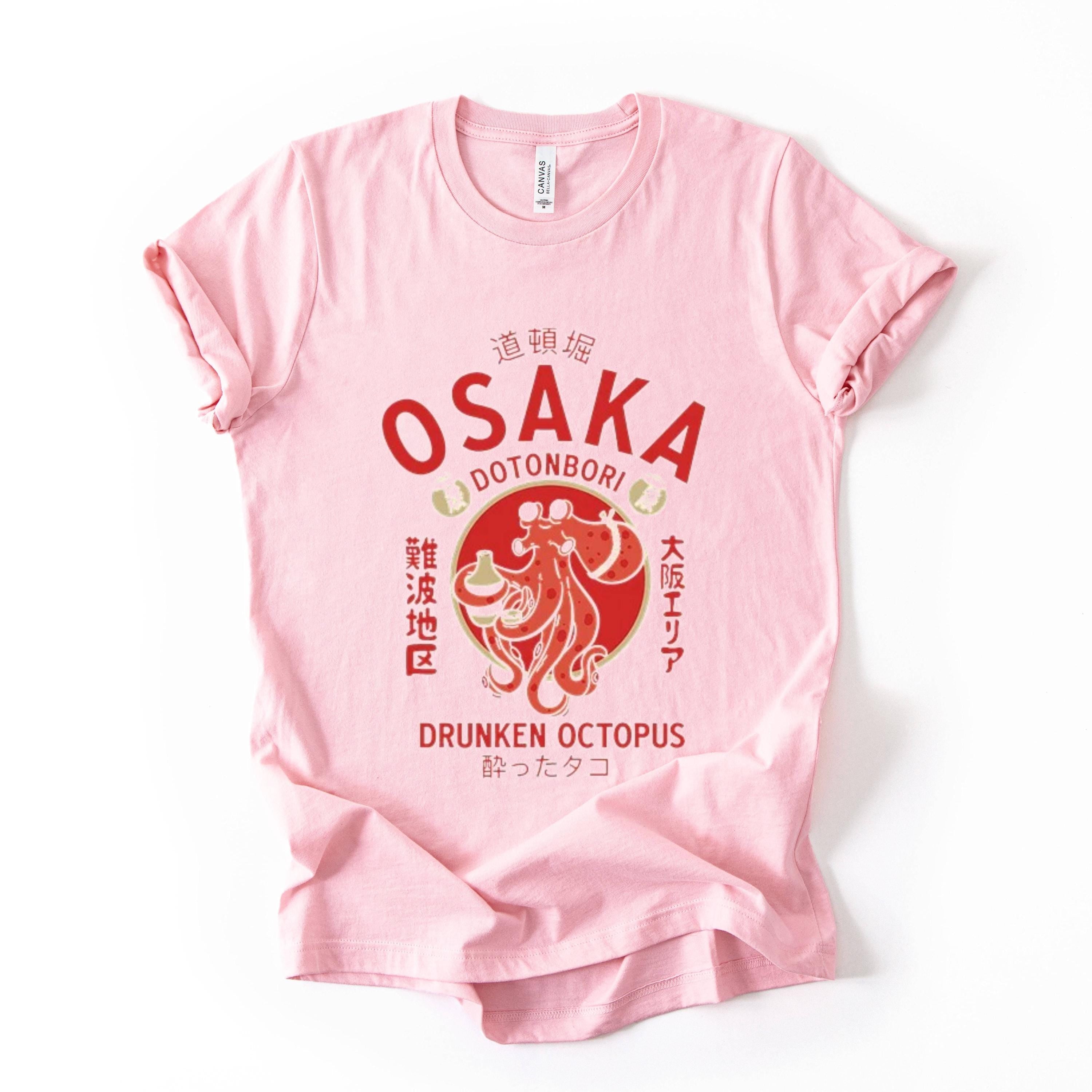Osaka Octopus Graphic Tee, Japanese Street Art Shirt, Unisex Travel Top