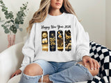 Happy New Year 2026 Sweatshirt, Holiday Outfit Top, Festive Graphic Crewneck
