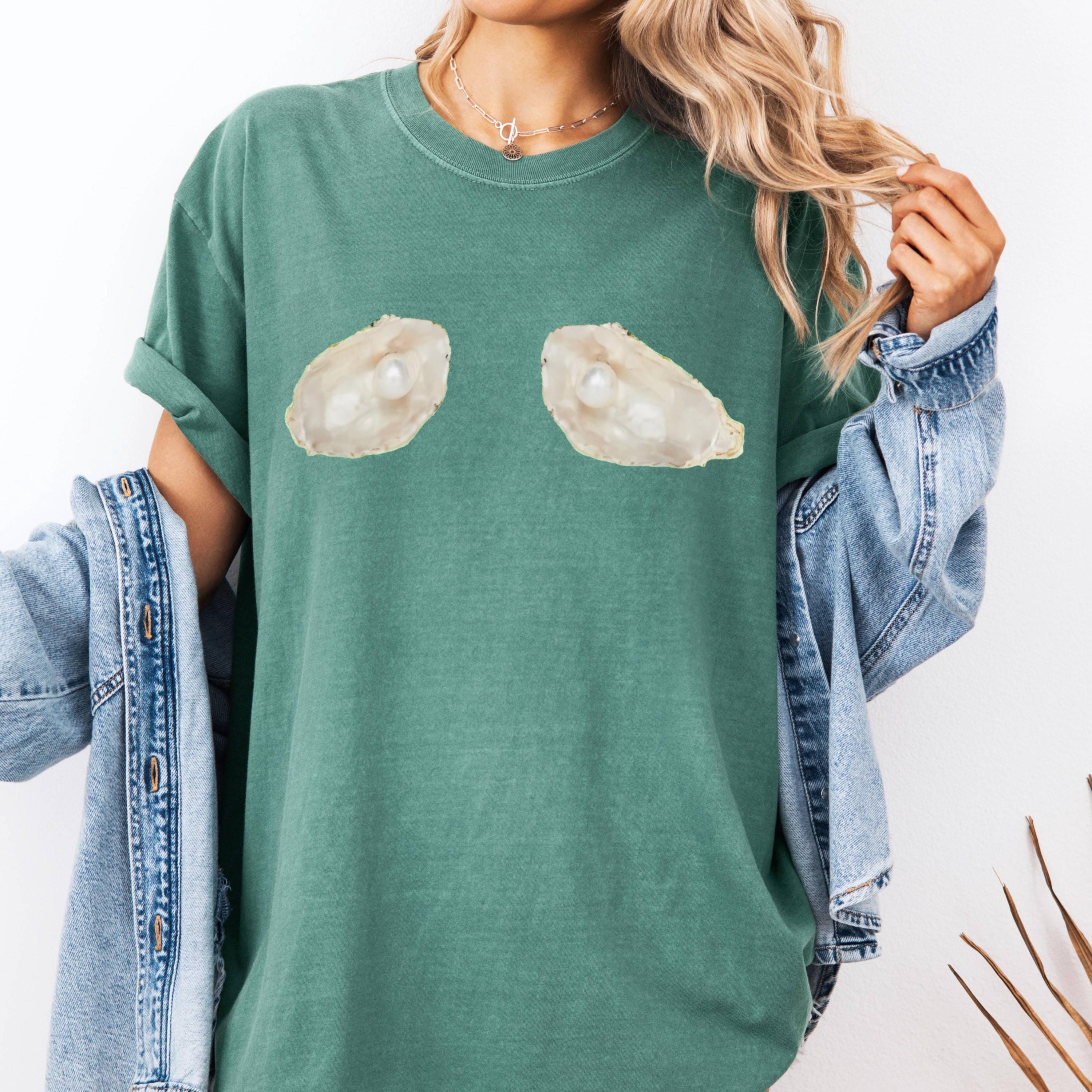Pearl Oyster Graphic T-Shirt, Coastal Beach Tee
