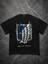 Freedom Wings Vintage Washed Streetwear Tee