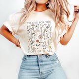 Floral Boho Quote T-Shirt, Cream Aesthetic Tee