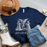 Witchy Girls Feminist T-Shirt: Gothic Occult Halloween Tee