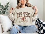 Tis The Season Football Sweatshirt, Leopard Print Game Day Pullover