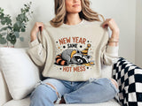 New Year Raccoon Sweatshirt, Funny Graphic Sweatshirt, Party Animal Crewneck