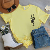 Skeleton Peace Sign Halloween T-Shirt, Spooky Season Tee
