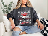Funny Skull Christmas Sweatshirt, Jolly Face Holiday Sweater, Unisex Graphic Xmas Top