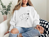Dog Line Art Sweatshirt, Minimalist Dog Outline, Pet Lover Gift