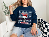 Funny Skull Christmas Sweatshirt, Jolly Face Holiday Sweater, Unisex Graphic Xmas Top