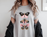 Boho Butterfly Graphic T-Shirt, Celestial Insect Unisex Cotton Tee