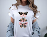 Boho Butterfly Graphic T-Shirt, Celestial Insect Unisex Cotton Tee