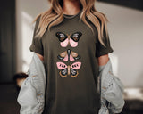Boho Butterfly Graphic T-Shirt, Celestial Insect Unisex Cotton Tee