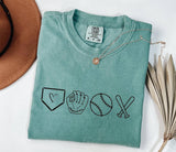 Baseball Icons Shirt, Minimalist Sports Graphic Tee