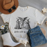 Witchy Girls Feminist T-Shirt: Gothic Occult Halloween Tee