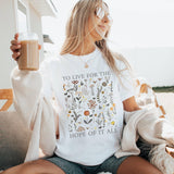 Floral Boho Quote T-Shirt, Cream Aesthetic Tee