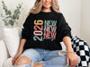 2026 Glitter Bow Sweatshirt, New Year's Eve Shirt, Trendy, Party