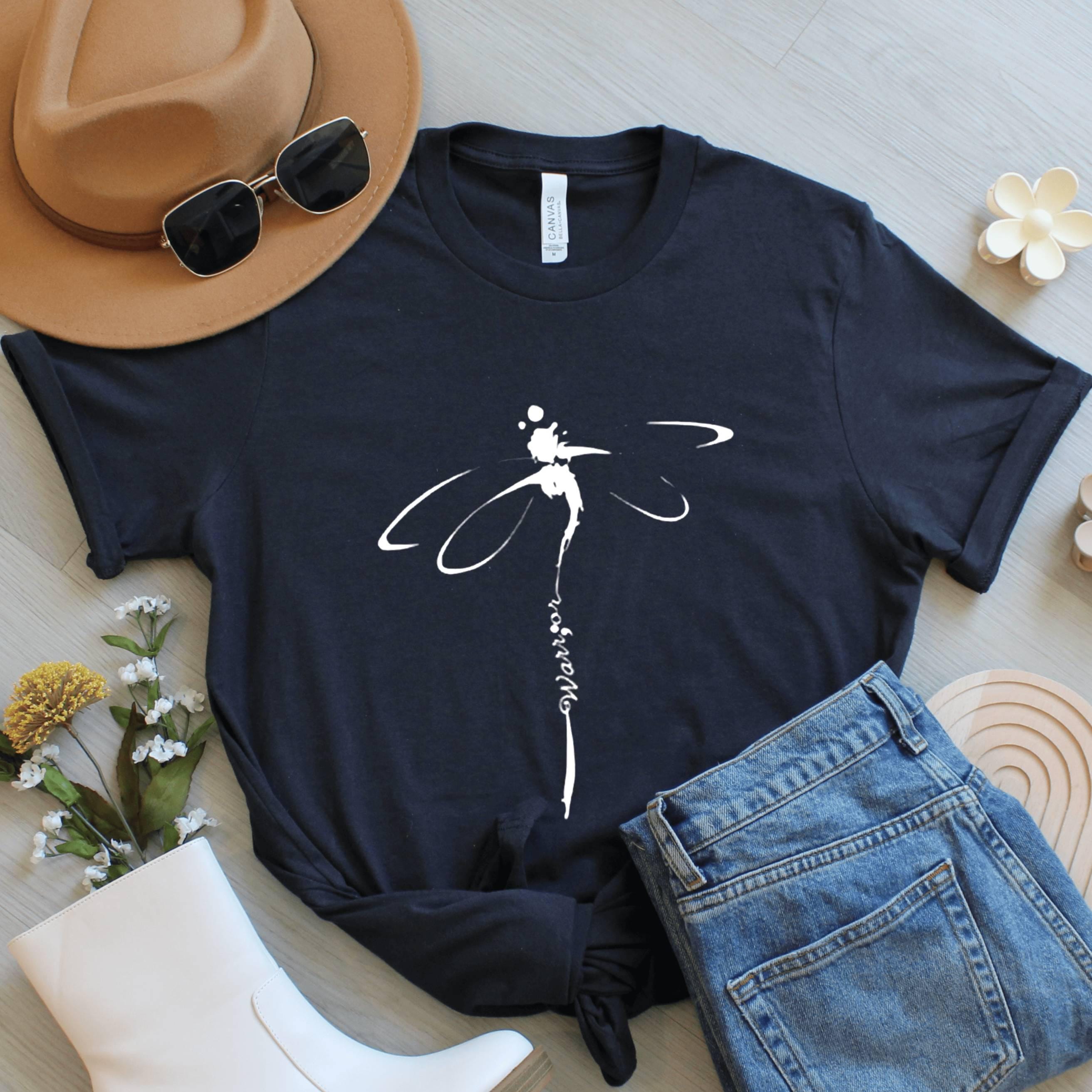 Dragonfly Outline Shirt, Minimalist Graphic Tee, Nature Inspired Shirt
