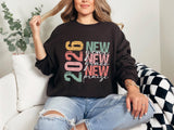 2026 Glitter Bow Sweatshirt, New Year's Eve Shirt, Trendy, Party