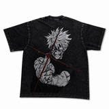 Gojo “Honored One” Washed BlackT-Shirt – Anime Streetwear Graphic Tee