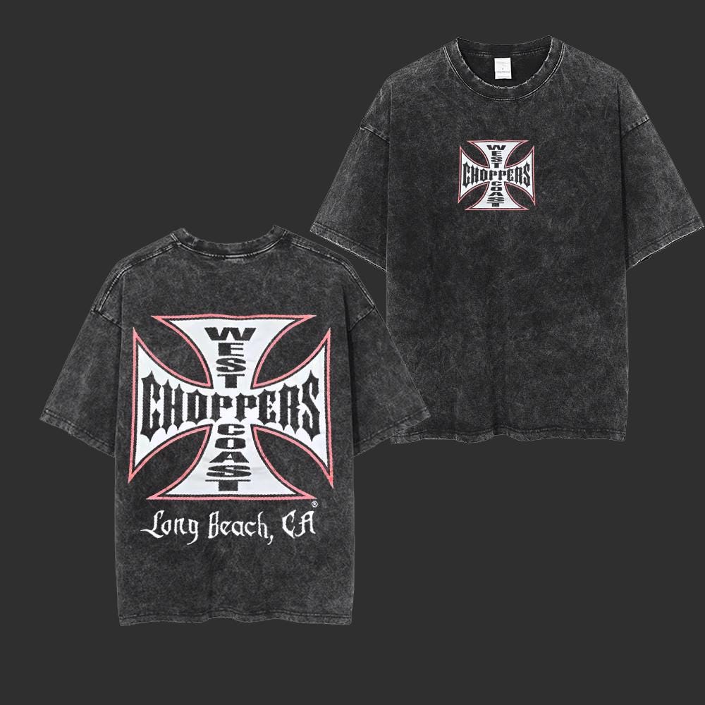 Retro West Coast Choppers Tee: Long Beach Wash T-Shirt