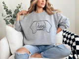 Dog Mom Sweatshirt, Dog Outline Graphic, Pet Lover Gift