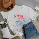 Retro Coffee Club T-Shirt, Slow Mornings Graphic Tee