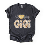 Gigi Leopard Print Shirt, Women's Graphic Tee, Vintage Style Top, Unisex Soft Cotton