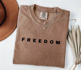 Freedom Graphic Tee, Minimalist Quote Shirt, Casual Unisex T Shirt