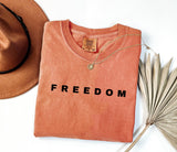 Freedom Graphic Tee, Minimalist Quote Shirt, Casual Unisex T Shirt
