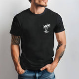 Minimal Palm Tree T Shirt Small Chest Graphic Tropical Summer Tee