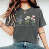 Floral Botanical Shirt With Names, Forget Me Not Daisy Tulip Tee