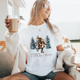 Christmas Bunny Shirt, Winter Forest Tee, Holiday Graphic Shirt