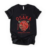 Osaka Octopus Graphic Tee, Japanese Street Art Shirt, Unisex Travel Top