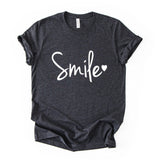 Smile Script Tee, Minimalist Typography Shirt, Unisex Graphic Top