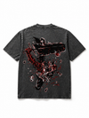 Dark Anime Warrior Graphic T-Shirt – Crimson Chaos Streetwear Unisex Tee