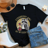 Funny Raccoon Strawberry Jam Graphic Tee: Japanese Meme Shirt