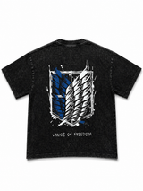 Freedom Wings Vintage Washed Streetwear Tee