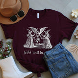 Witchy Girls Feminist T-Shirt: Gothic Occult Halloween Tee
