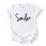 Smile Script Tee, Minimalist Typography Shirt, Unisex Graphic Top
