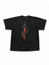 Crimson Blade Washed Tee – Vintage Streetwear Graphic T-Shirt