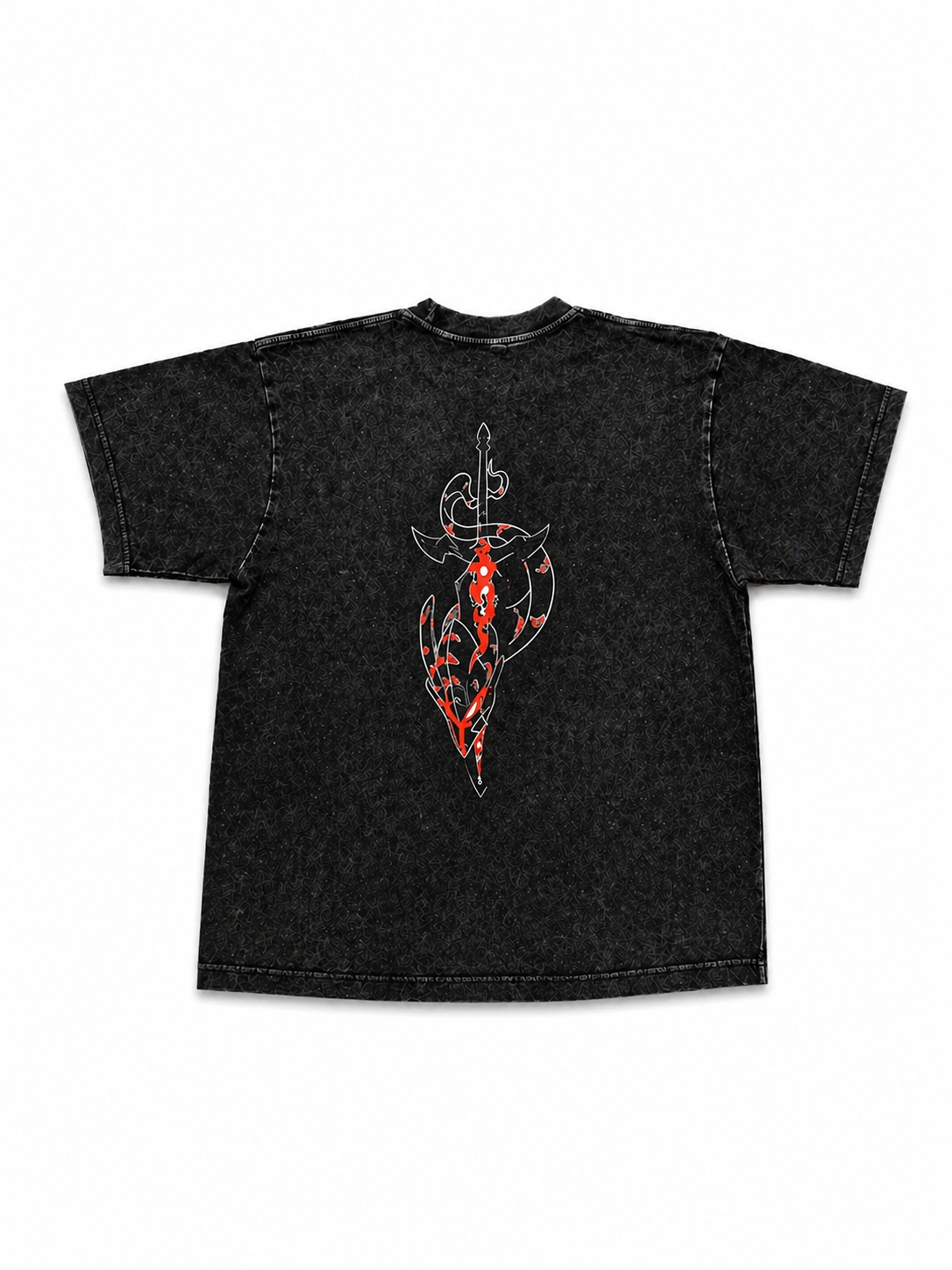 Crimson Blade Washed Tee – Vintage Streetwear Graphic T-Shirt
