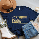 Military Phonetic Alphabet T-Shirt: Foxtrot Delta Tango Graphic Tee