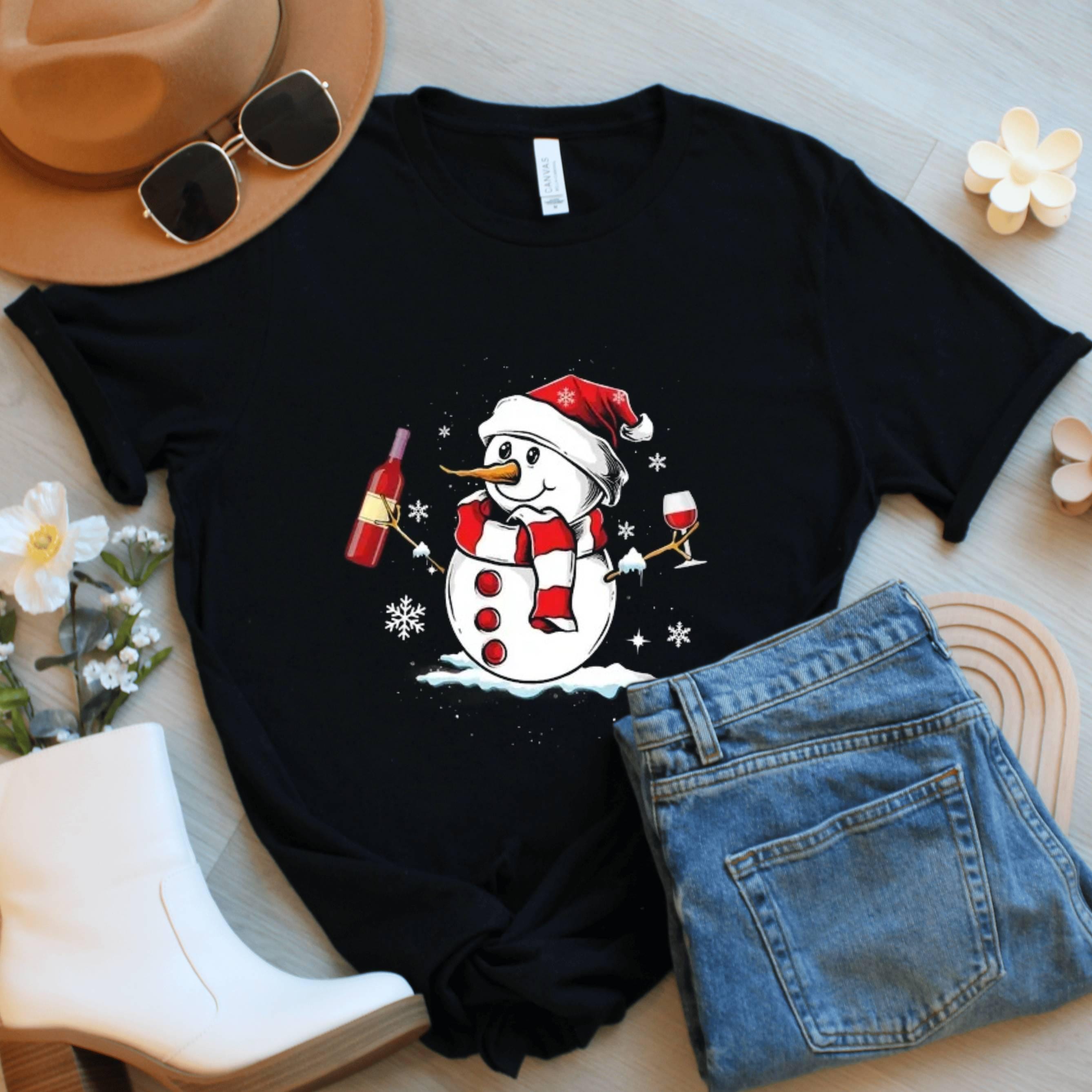 Holiday Wine Glass Shirt, Festive Graphic Tee, Christmas Xmas Gifts