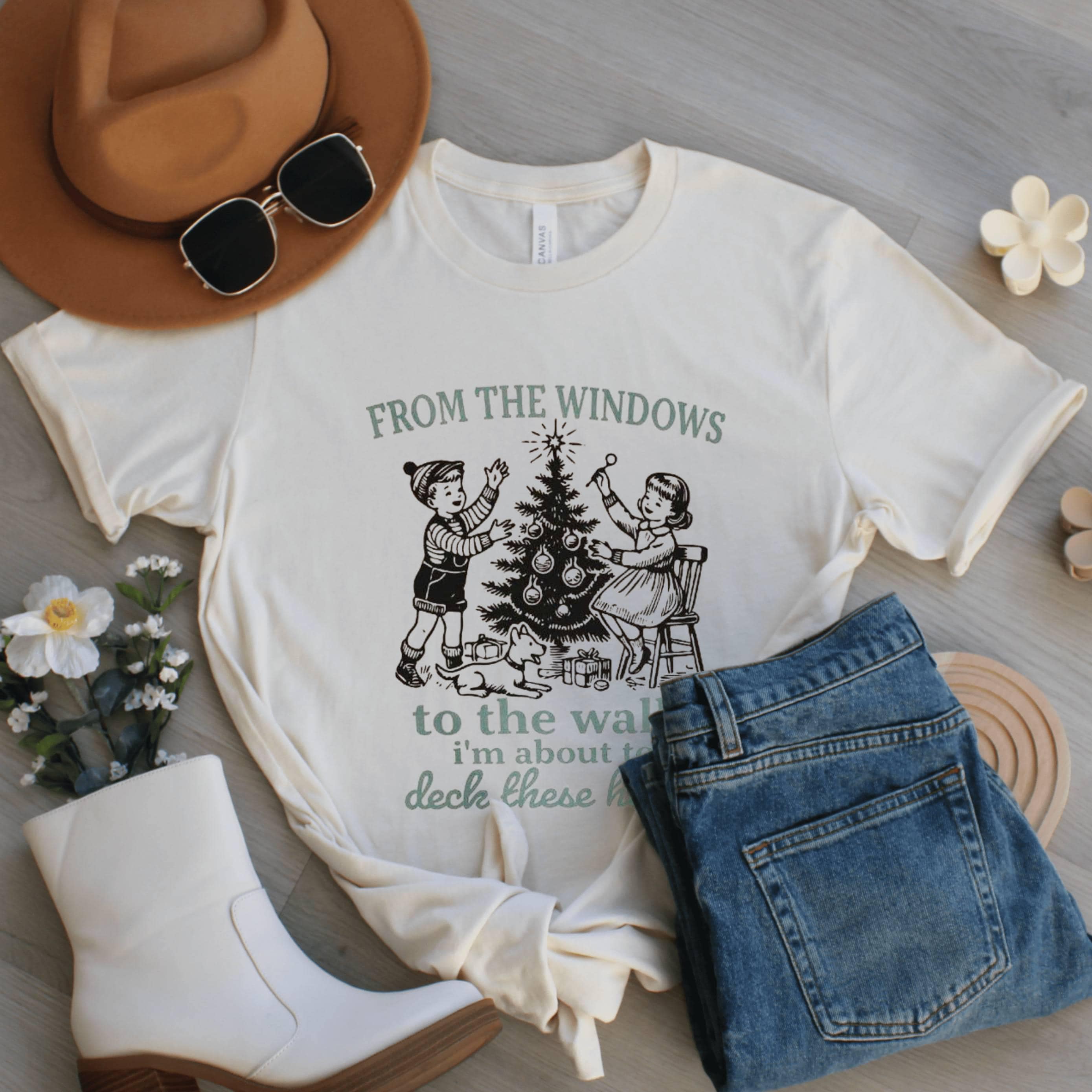 Vintage Christmas Shirt, Funny Holiday Graphic Tee, Retro Unisex Sweatshirt