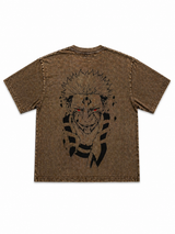 Sukuna Cursed King Vintage Washed T-Shirt – Anime Streetwear Tee