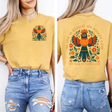 Native Land Awareness Shirt, Boho Bird Print Graphic Tee